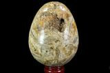 Polished Calcite Egg With Fossils In Cross Section - Madagascar #88726-1